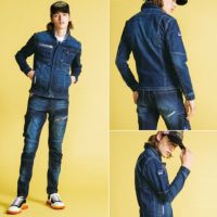 アイズフロンティア 上下セット 通年 作業服 ストレッチデニム